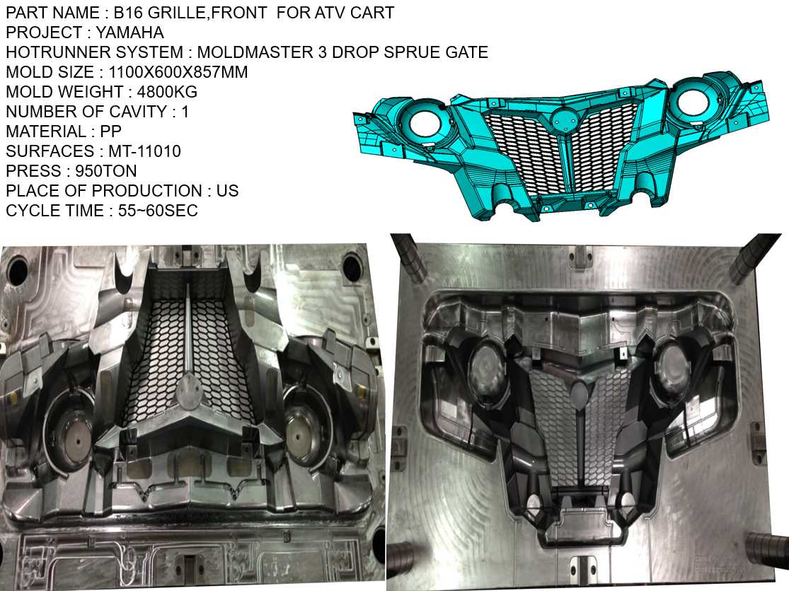 GRILLE FRONT FOR ATV CART MOLD